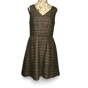 Anthropologie Moulinette Soeurs Textured Black and Gold Dress